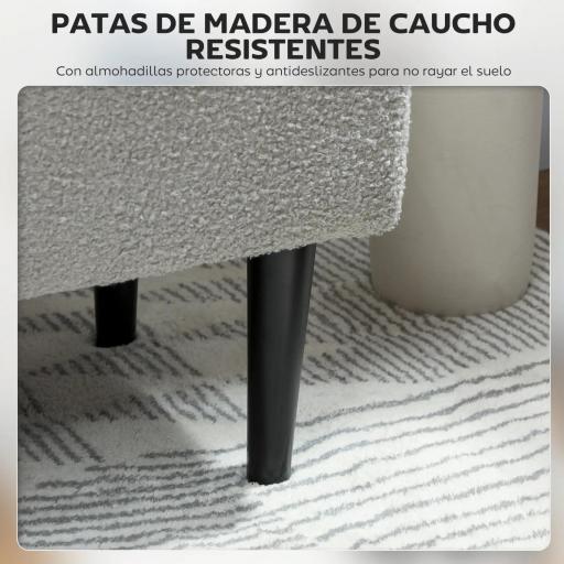 Banco Almacenaje Plegable Capacidad de 57 L 95x38x45 cm Tapizado en Borreguito Pie de Cama para Salón Dormitorio Gris [1]