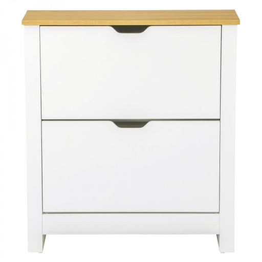 Zapatero de Entrada Recibidor con Cajones Abatibles y Estantes Ajustables para 12 Pares de Zapatos 72x26x80 cm Blanco [9]