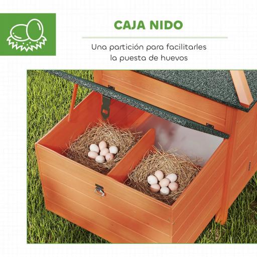 Gallinero de Madera Exterior Jaula para Gallinas con Nidos Corral Bandeja Extraíble Tapa Abatible 196x76x97 cm Naranja [1]