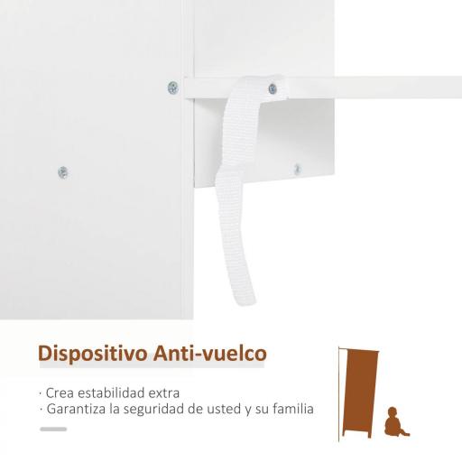 Estantería de 6 Niveles Librería Vertical de Forma Irregular Diseño Moderno Sistema Antivuelco 60x21x162,5 cm Blanco [1]