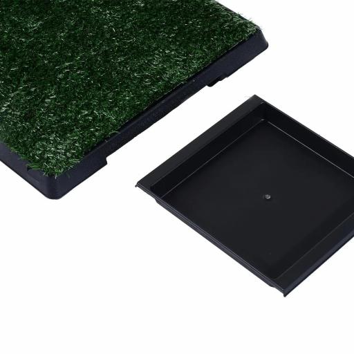 Inodoro para Perros con Césped Artificial y Bandeja Extraíble Orinal para Entrenamiento de Cachorros 51x63x6 cm Verde [5]