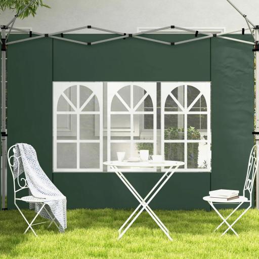 Paredes Laterales para Carpa de 3 x 3 / 3 x 4 m 2 Paneles de Tela Oxford de 295x195 cm con Ventana para Fiestas Verde [5]