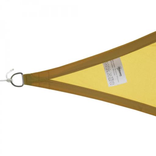 Toldo Vela Triangular 6x6x6 m Vela de Sombra para Jardín Patio Terraza Poliéster Anti UV Color Arena [6]