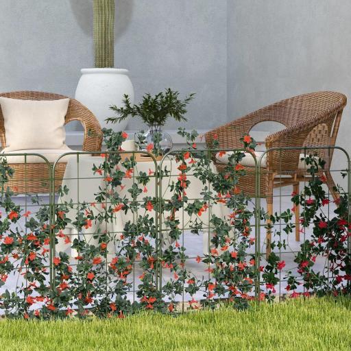 Juego de 4 Enrejados de Jardín Soportes para Enredaderas de Acero para Plantas Trepadoras y Decoración 40x90 cm Verde [3]
