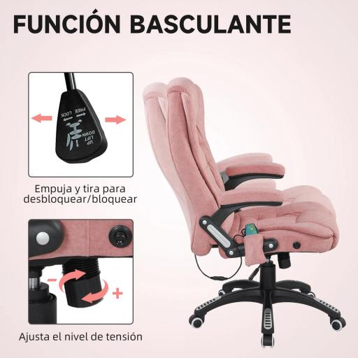 Silla Oficina con Masaje de 6 Puntos con Función Basculante con Calefacción Altura Ajustable [2]