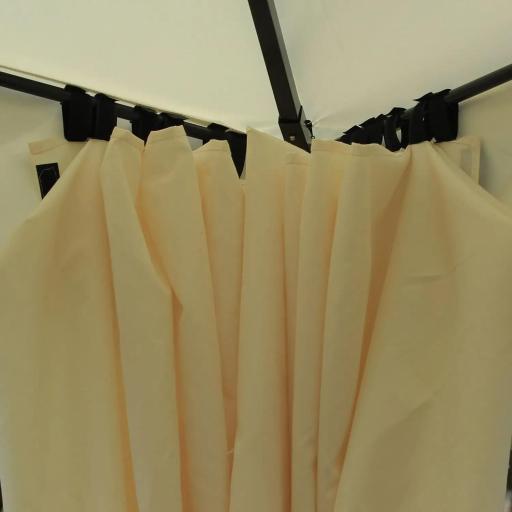 Cenador de Jardín 4x3m Pabellón con Techo Doble Transpirable y 4 Cortinas Laterales Extraíbles Carpa de Acero Anti-UV Gazebo para Fiestas Bodas Eventos al Aire Libre Crema [6]