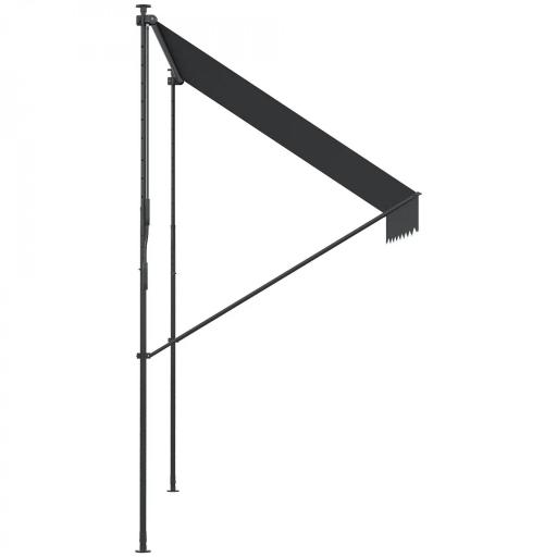 Toldo Manual Retráctil 200x175x210-310 cm Ajustable con Manivela Protección Solar UV40+ para Balcón Terraza Gris [3]