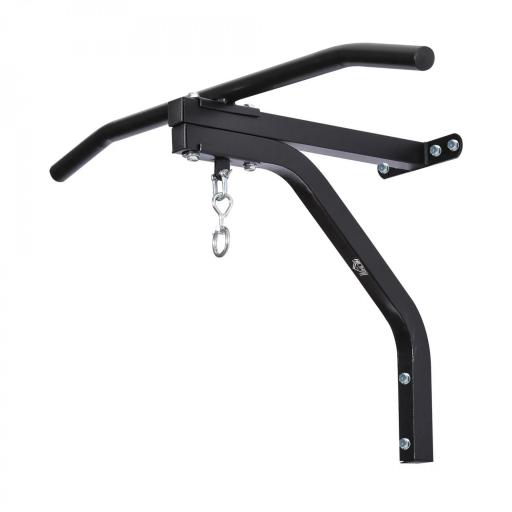 2 en 1 Barra de Dominadas para Pared de Acero Soporte de Saco de Boxeo Carga Máx. 130 kg 93x47x51 cm Negro [9]