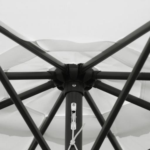 Sombrilla de Jardín Ø300x250 cm con Manivela Parasol Exterior con Mecanismo de Inclinación y Poste Desmontable de Metal para Terraza Piscina Patio Blanco [7]