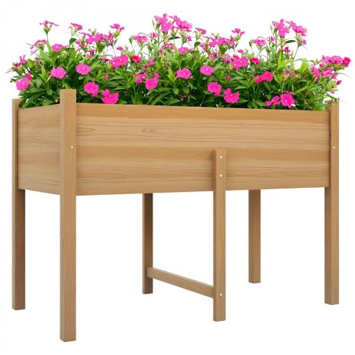 Huerto Urbano Elevado 115x55x80 cm Jardinera de Cultivo con Tela no Tejida para Cultivo Plantas Flores Verduras Natural [3]