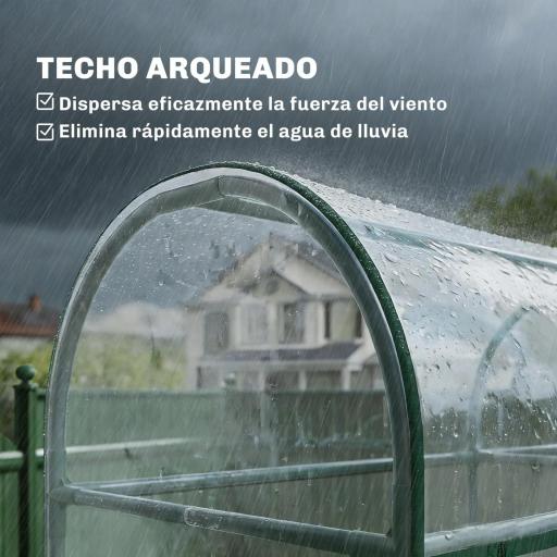 Invernadero Pequeño de 3 Niveles 2 Puertas Enrollables Marco de Acero Cubierta de Plástico 143x46x164 cm Transparente [8]