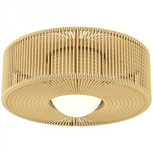Lámpara de Techo LED Bohemio 20W 3000 K con Pantalla de Cuerda de Lino para Dormitorio Salón Cocina Comedor Marrón [8]