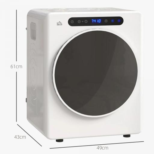 Secadora de Evacuación 5 KG 1000W Función Antiarrugas Función Esterilizar Temporizador Pantalla LED Táctil Blanco [1]