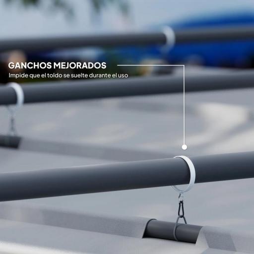 Pérgola con Techo Retráctil Pérgola de 3x3 m con Cierre Magnético Protección UV30+ Pabellón para Jardín Patio Gris [7]