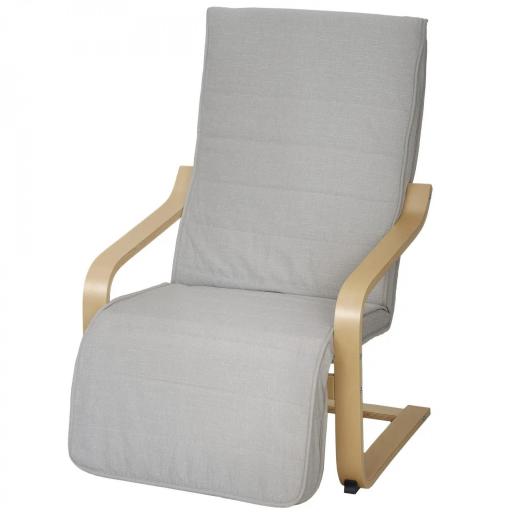 Sillón de Salón con Reposapiés Ajustable Butaca Tapizada en Lino Sintético para Oficina Dormitorio 66,5x94x100cm Gris [8]