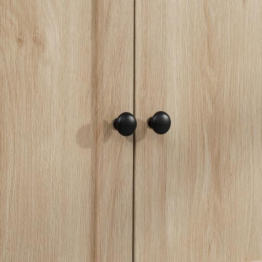 Alacena de Cocina con 4 Puertas 1 Cajón y Estante Abierto Mueble Auxiliar para Microondas 74x39,5x183 cm Roble [6]