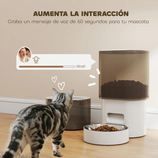 Dispensador de Comida para Gatos y Perros de 3L con Control de App 1-10 Comidas al Día Filtros Luz LED con Cable o Pilas [3]