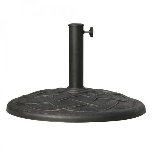 Base para Sombrilla de Jardín Peso Neto 19 kg Soporte de Parasol Apto para Mástil de 38mm/48mm Resina para Terraza Patio Exterior Ø54,5x34 cm Bronce [8]