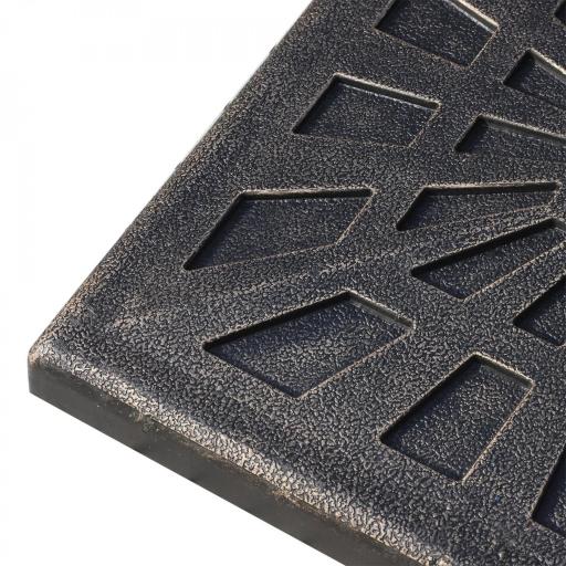 Base para Sombrilla de Resina Peso 15 kg para Poste de Parasol de Ø3,8 cm y Ø4,8 cm para Terraza 47x47x32 cm Bronce [5]