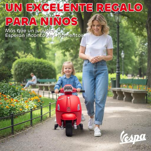 Moto Eléctrica para Niños de 2-6 Años con Batería 6V Faro Bocina y Ruedas Auxiliares Rojo [6]