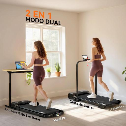 Cinta de Correr Cinta de Andar Plegable 2,5 HP con Pantalla LED Velocidad Ajustable Max. 10 km/h Control Remoto Negro [2]