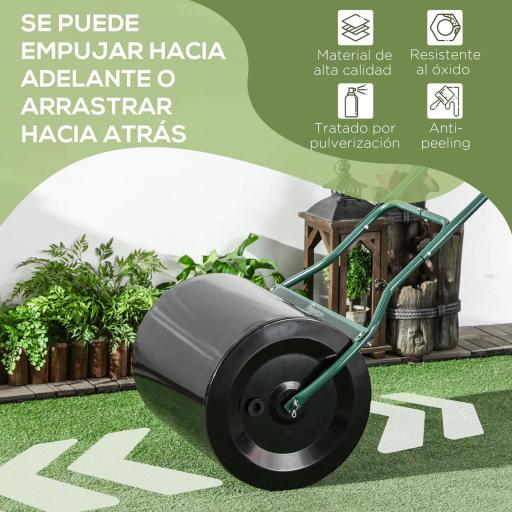 Apisonadora de Césped para Jardín Rodillo para Césped con Capacidad de 60L Rellenable con Arena o Agua Diámetro de 50cm [3]