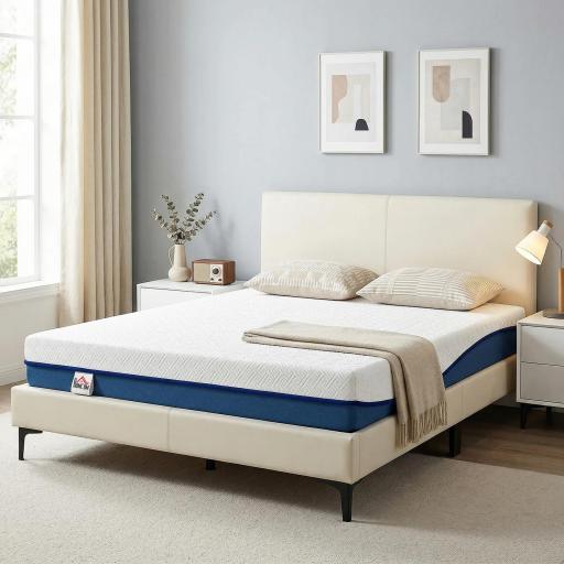 Colchón 190x135 cm Grosor 20 cm Colchón Viscoelástico con Té Verde Firmeza Media Cama Refrescante con Espuma de Gel [7]