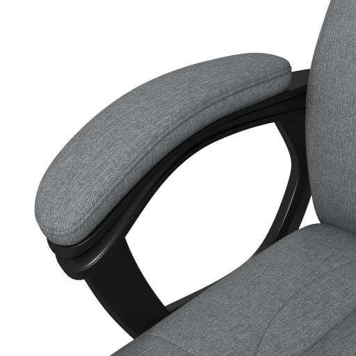 Silla de Escritorio Silla de Estudio Giratoria con Función Basculante Altura Ajustable Reposabrazos 66x75x110-120cm Gris [6]