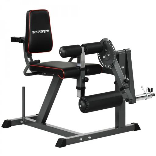Máquina de Extensión y Curl de Piernas Ajustable con Carga de Placas para Entrenamiento de Cadera Muslos en Gimnasio [7]