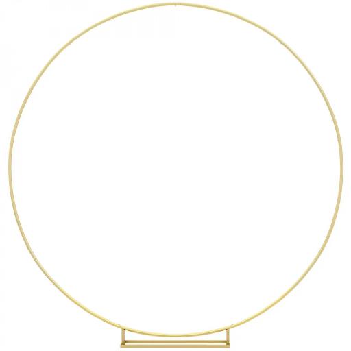 Arco de Jardín de Metal Redondo para Rosas Arco de Boda con Recubrimiento en Polvo para Decoración 230x28x234 cm Dorado [3]