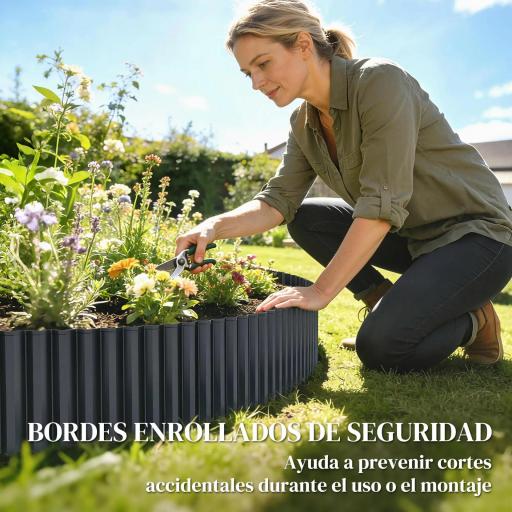 Valla de Jardín Metálica 650x20 cm de Acero Galvanizado Resistente para Huerto Patio Terraza Césped Gris Oscuro [5]
