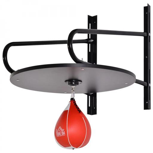 Pera de Boxeo con Soporte de Pared Giratorio para Practicar Técnica y Reflejos 60x73x80 cm Negro y Rojo [9]
