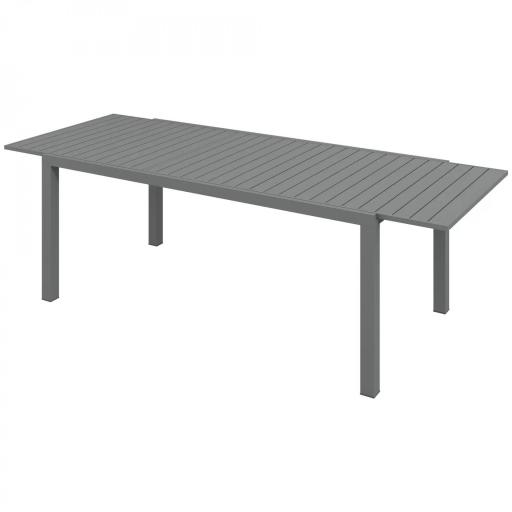 Mesa de Comedor Exterior Mesa de Terraza para 6 -8 Personas con Marco de Aluminio 180/240x94x73 cm Gris Oscuro [10]