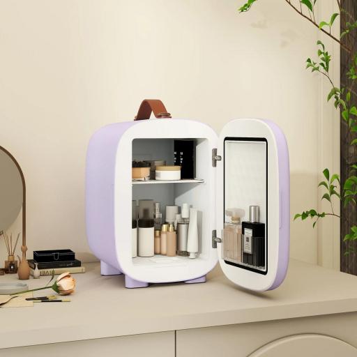 Nevera Pequeña Extrasilenciosa 4L 9V/240V para Enfriar y Calentar Mini Frigorífico 20,3x26,3x28 cm Violeta [2]