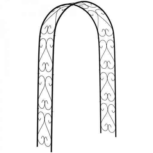 Arco de Jardín de Acero para Rosas y Plantas Trepadoras Arco de Boda para Plantas y Decoraciones 125x37x230 cm Negro [8]