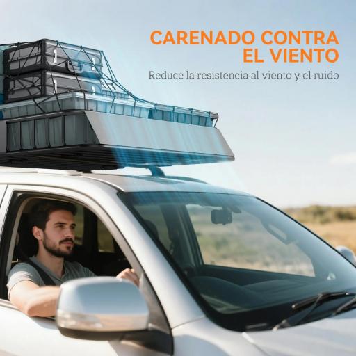 Cesta de Techo Universal para Vehículos de Acero Carga 90,7 kg con Deflector Barandillas 110,5x99,5x18,5 cm Negro [9]