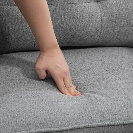 Butaca de Salón con Reposabrazos Asiento Acolchado y Patas de Acero Sofá Individual de Moderno 76x68x80 cm Gris [4]