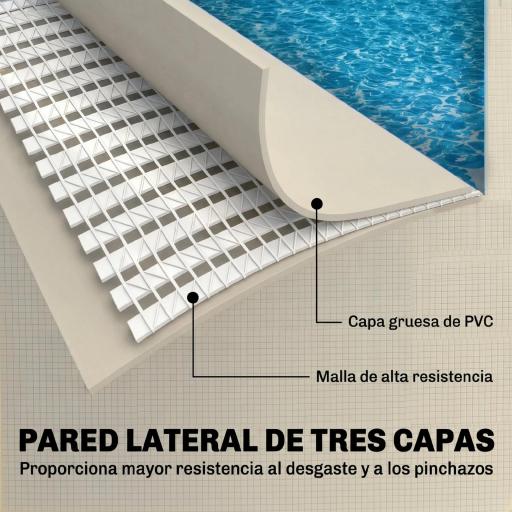 Piscina Desmontable Tubular 316x238x66,5 cm 3700 L con Marco Metálico Parche de Reparación sin Depuradora Gris [7]