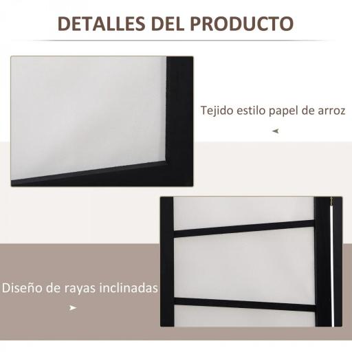 Biombo de 3 Paneles Divisor de Habitación Plegable 120x170 cm Separador de Ambientes para Oficina Salón Negro y Blanco [2]