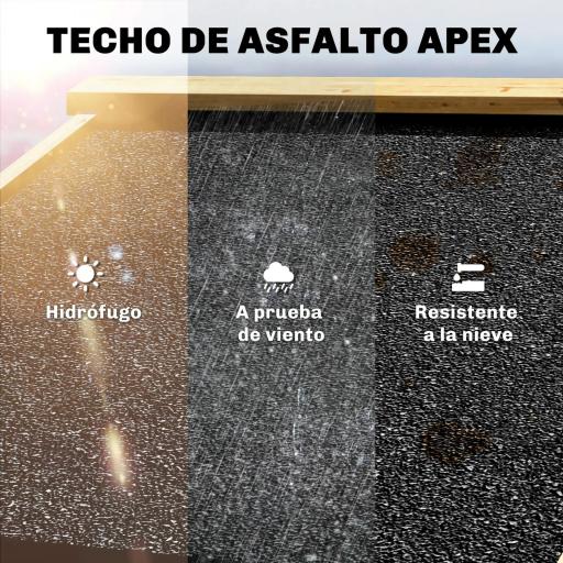 Caseta de Jardín de Madera 93x53x168 cm Armario para Herramientas con 4 Estantes 3 Puertas y Ganchos Madera Natural [5]