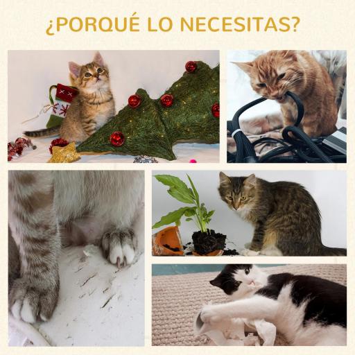 Árbol Rascador para Gatos Pequeño Altura 52 cm Torre Escalador de Gato con Cama Redonda Cojín de Felpa Suave y Poste Rascador 50x50x52 cm Café y Blanco [2]