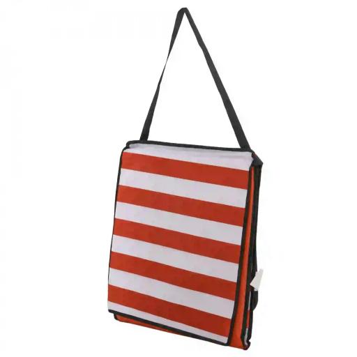 Conjunto de 2 Esterillas de Playa Plegable con Respaldo Reclinable y Bolsa de Transporte 142x51x40 cm Rojo y Blanco [6]