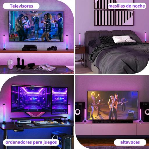 Conjunto de Lámparas de Mesa con Control Remoto App Bluetooth Sincronización con Música y Temporizador Blanco [3]