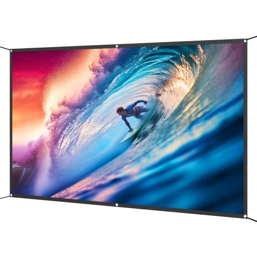 Pantalla de Proyección Manual 100 Pulgadas Formato 16:9 HD 4K/8K para Interior y Exterior Blanco [9]