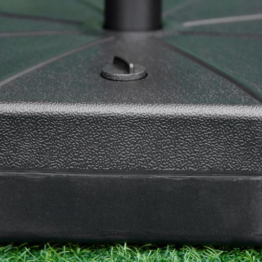 Base de Sombrilla Rellenable de Agua 28 kg o Arena 40 kg Soporte de Parasol Octagonal Apto para Postes de 38mm 48 mm para Jardín Terraza Ø60x36 cm Negro [6]