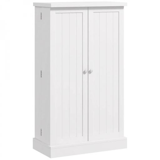 Armario Despensa Cocina con 2 Puertas 16 Estantes Alacena Moderna con Estantes Ajustables 60x30x104 cm Blanco [9]