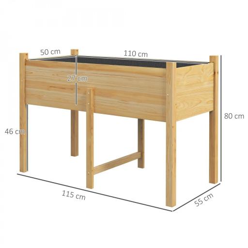 Huerto Urbano Elevado 115x55x80 cm Jardinera de Cultivo con Tela no Tejida para Cultivo Plantas Flores Verduras Natural [1]