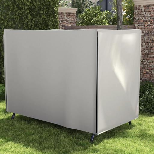 Funda para Balancín de Jardín con Cremallera Cubierta para Muebles de Exterior 205x124x164 cm Gris Claro [6]