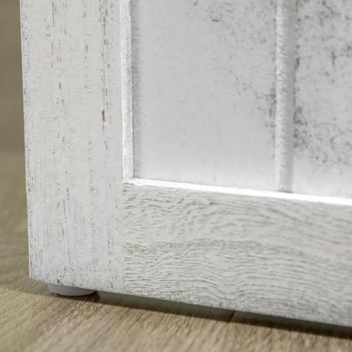 Biombo Divisor Separador de Ambientes de 4 Paneles Plegables de Madera de Paulonia 160,5x170 cm Blanco Rústico [5]