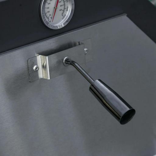 Horno de Pizza de Leña con 2 Capas Horno Exterior con Ruedas Cajón Estante de Almacenamiento 64x54x160 cm Negro [6]